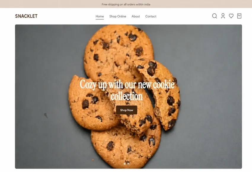 Snacklet homepage